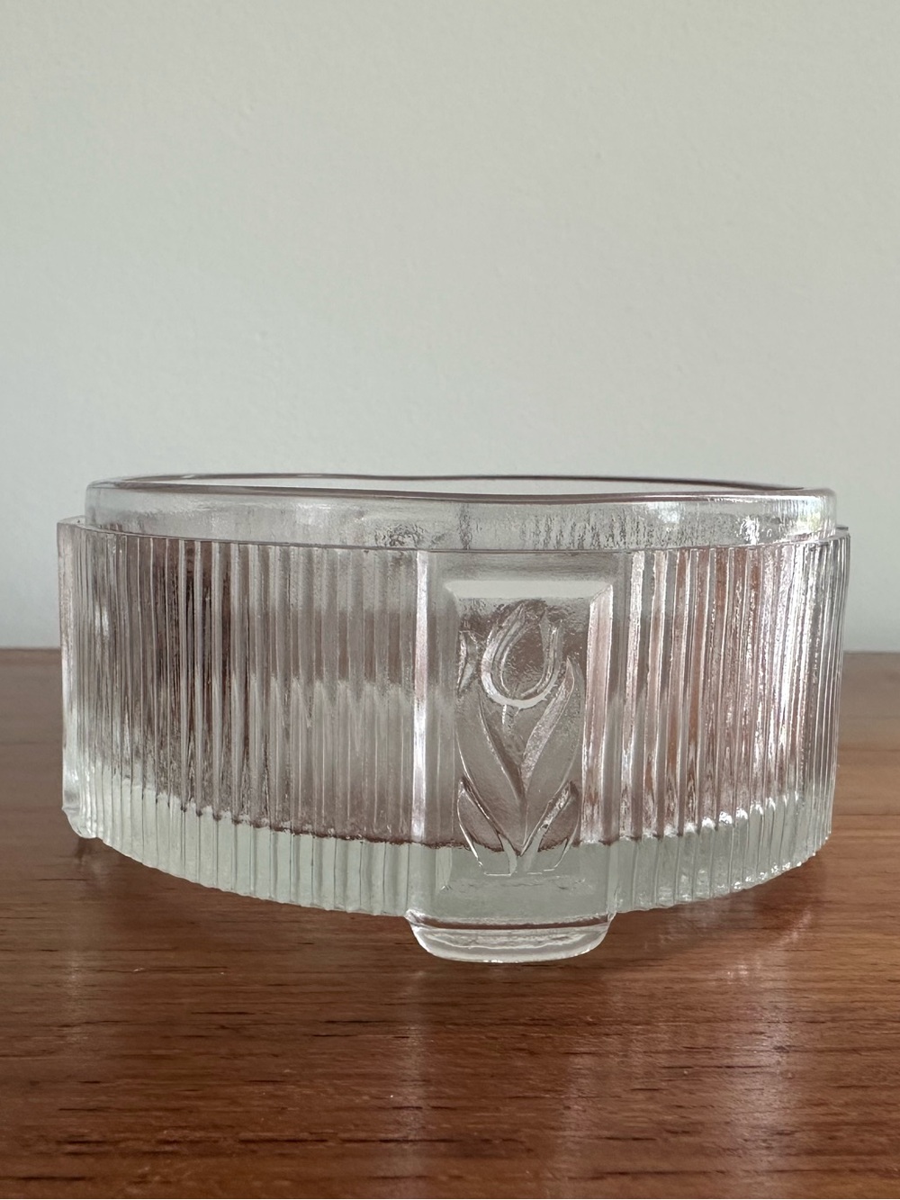 Art Deco Vintage Tulip & Ribbed Trinket Dish